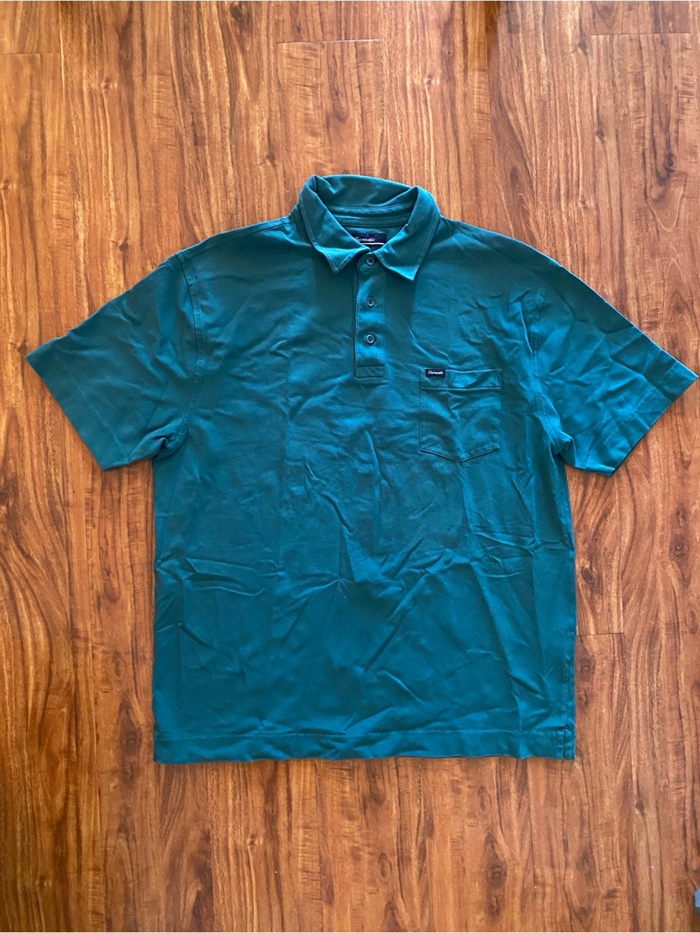 Faconnable Men's Teal Short Sleeve Polo Shirt Size Large Classic Academia Preppy